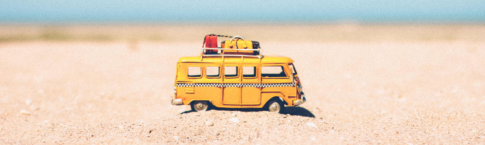 bus in the sand